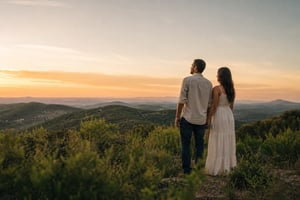 Couple Gazing Into Distance