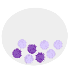 Illustration of 8 eggs at age 40, showing that about 5 may be poor quality for an average woman.