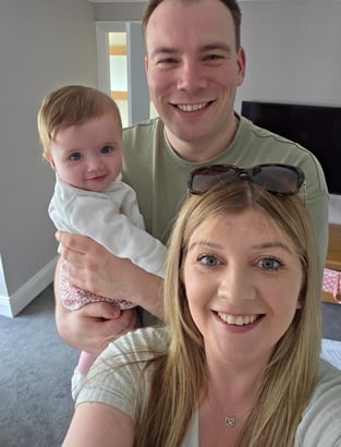 Care Fertility Leed's patient's Natalie and Alex with their daughter Ava