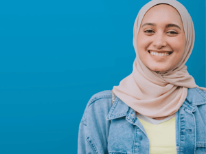Single woman with headscarf